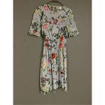 H&M  Floral Smocking Decorative Flounce Short Sleeve Elastic Flared Dress 6 Photo 2