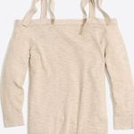 J.Crew  Tie cold-Shoulder Sweater Oatmeal Tan Size XS Photo 0