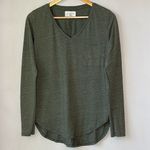 Sol Angeles  Green V-Neck Long Sleeve Shirt Photo 2