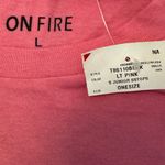 On Fire Light Pink Graphic Tee Limited Edition Sz L Cotton Whimsical Emojis Photo 4