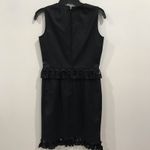 Moschino Boutique  Black Peplum Circle Eyelet Sheath Dress Size 8 Elegant Photo 5