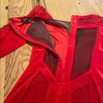 Tadashi Shoji  VAMP Red Velvet Matt Sequin Mesh Dress Size SMALL Photo 13