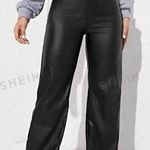 SheIn High Waist Straight Leg Leather Pants, Black, Size XS, EUC Photo 0