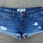 PINK - Victoria's Secret Y2K  Very Low Rise Distressed Denim Shorts Size 8 Photo 0