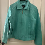 Black Rivet  Women's Mint Green Faux Leather Zip Up Jacket Coat Size L Photo 0