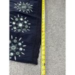 Loft Ann Taylor  Petites 2P Navy Embroidered Boho Peasant Skirt Mirror Beaded Photo 5