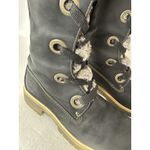 Timberland Black Tall Warm Boots 6.5 M Fur Lined Leather Knee Hi Lace Up Mirney Photo 7