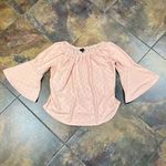 Melissa Paige Pink Eyelet Bell Sleeve Blouse XL Photo 4
