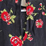 ZARA Cropped Twist-Knot Long-Sleeve Crop Top with Rose Flower Print, Size Medium Photo 12