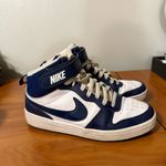 Nike  Court Borough Mid 2 GS Navy Blue White Sneaker‎ cd7782-107 Size W8 Y6.5 Photo 4