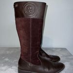 Anne Klein Women's Brown Leather Suede Heeled Boots Size 9 Photo 0