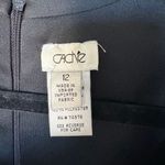 Cache Vtg  Dress 12 Black Satin Cap Sleeve Bodycon Cocktail Formal Midi Photo 6