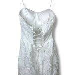 Lulus NWOT Aramis White Embroidered Lace Strapless Bustier Midi Dress Large Photo 8