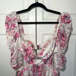 For Love & Lemons  White and Pink Floral Lucia Mini Dress Size L Photo 4