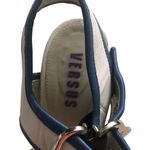 Versus Womens Sandal White Blue Leather Ankle Strap Buckle High Heel 10 Italy Photo 1