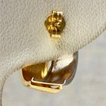 14K Two Tone Gold Hoop Earrings Clip On Shiny Polished Modern X Shape Photo 5