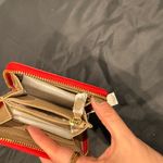 DKNY Zip Around Red Classic Logo Leather Wallet Photo 12