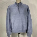 Universal Threads Universal Thread Light Blue Puff Sleeve Mock Neck Quarter Zip Sweater Si… Photo 0