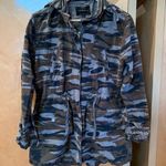 Lucky Brand Camo Jacket Denim Weight Size Medium Detachable Hood Photo 0
