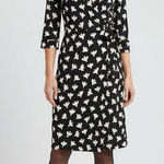 Diane Von Furstenberg Diane Von Furstenburg Wrap Jersey Dress 100% Silk Julian Black White Sz 2 Photo 0