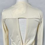 Band Of The Free New Cutout Back Bell Sleeve Mock Neck Crop Top Cream Size Small Photo 12