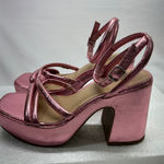 Wild Fable  Metallic Platform Block Heel Strappy Sandals Y2KWomen's Pink Size 6.5 Photo 0