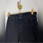 MOTHER NWT Looker Ankle Frey Distressed Black 5 Pocket Denim Jeans Size 24 Gray Photo 4