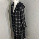 Elegant Black and Gray Plaid Women's Pea Coat Photo 3