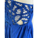 Free People  Elaina Maxi Dress Cobalt Blue Lace Boho XS Photo 8
