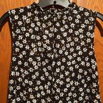 Sonoma  Floral Black Sleeveless Dress V-neck with tie ruffle bottom size Small Photo 7