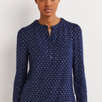 BODEN Navy and Silver Metallic Star Print Modal Pajamas Matching Set 10/12 Blue Size undefined Photo 0