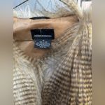 Moda International Striped Faux Fur Vest Brown Size XL Photo 1