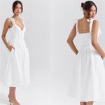 House Of CB House‎ of CB 'Hattie' white pin tuck cotton midi sundress NWOT size XS Photo 3