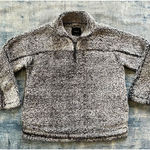 Elodie Gray Faux Fur Sherpa Fluffy 1/4 Zip Pullover High Neck Sweater Women's XL Photo 0