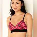 PINK - Victoria's Secret PINK by VS Wear Everywhere Wireless Lightly Lined Bra size 34DD red plaid Photo 0