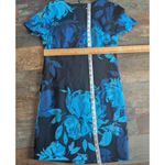 Trina Turk  2 Black Blue Abstract Floral Shift Dress Photo 4