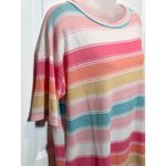 Haptics by Holly Harper Womens Striped Knit Top Short Sleeve Crew Neck Casual M Pink Size M Photo 2