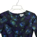 Jigsaw peacock dress size 8 navy blue‎ green shift stretch lined half sleeve Blue Photo 1