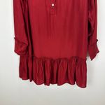 J.Crew Amelia Popover Shirtdress Drapey Viscose Twill Burgundy Ruffle Small NWT Photo 7