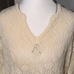Peace Love World  Cream V-Neck Sweater Photo 2