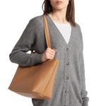 Madewell Medium Essentials Leather East West Tote Bag Carved Wood Tan Photo 0