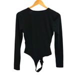 Madewell  Womens Long Sleeve Wrap Front‎ Bodysuit Black Size Medium Photo 2