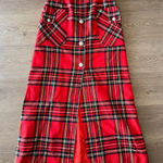 Abercrombie & Fitch Vintage Red Plaid Button-Front Maxi Skirt Size 8-READ Photo 0