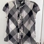 Blue Diamond  black/gray ruffle blouse size large, new  Photo 0