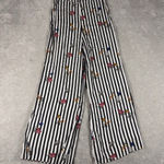 Lovers + Friends black white stripe floral print wide leg pants small Photo 0