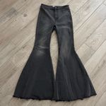 Free People  Just Float On Ruffle Flare Jeans Wide Leg Bell Bottoms Gray Size 27 Photo 8