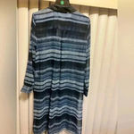 NWOT Two by Vince Camuto Sheer Button Front Shirt Dress Size Medium. Blue Photo 1