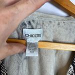 Chico's Black Brown Snakeskin Animal Print Silk Blend Vneck Cardigan Size 3 Large Photo 5