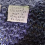 barney's new york Blue Knit Sweater Ramie Cotton Blend Women's Pullover Top Photo 4