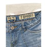 Indigo Rein `SIZE 7 Distressed Jean Shorts Frayed Hem Embroidered Pocket Details Photo 4